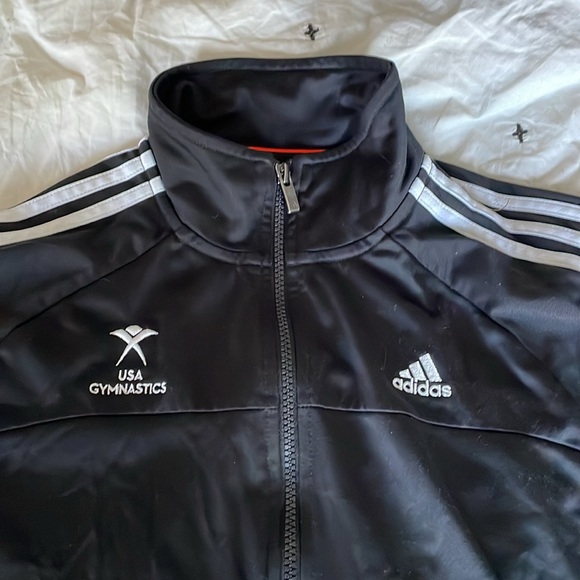 Adidas Climalite Track Jacket USA Gymnastics Black Full-Zip 3 Stripe Adult S - Picture 4 of 10